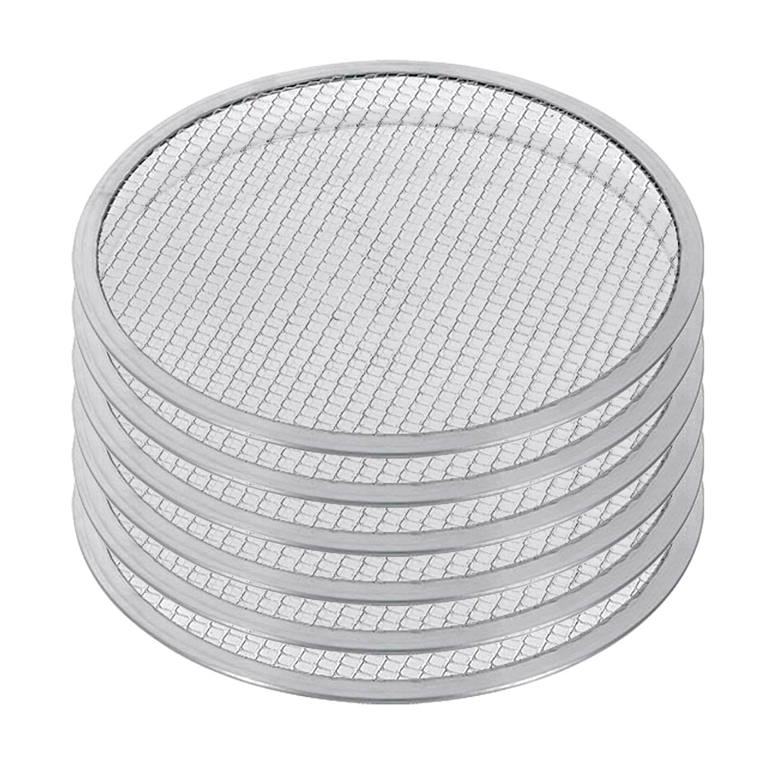 SOGA 6X 12-inch Round Seamless Aluminium Nonstick Commercial Grade Pizza Screen Baking Pan