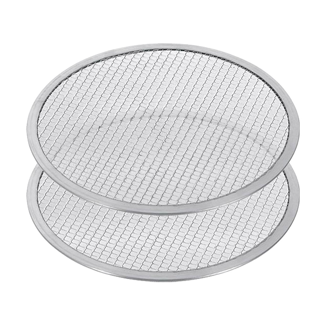 SOGA 2X 14-inch Round Seamless Aluminium Nonstick Commercial Grade Pizza Screen Baking Pan