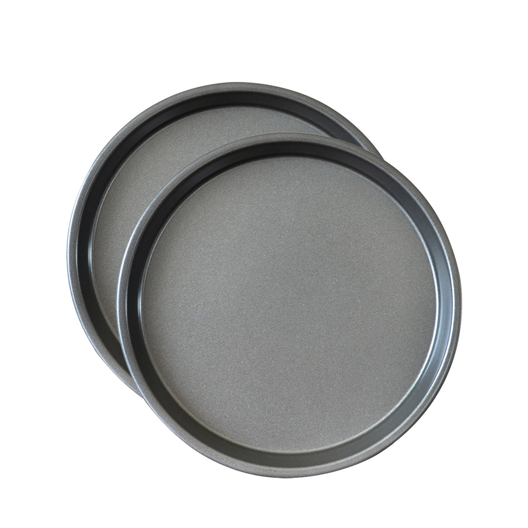 SOGA 2X 9-inch Round Black Steel Non-stick Pizza Tray Oven Baking Plate Pan