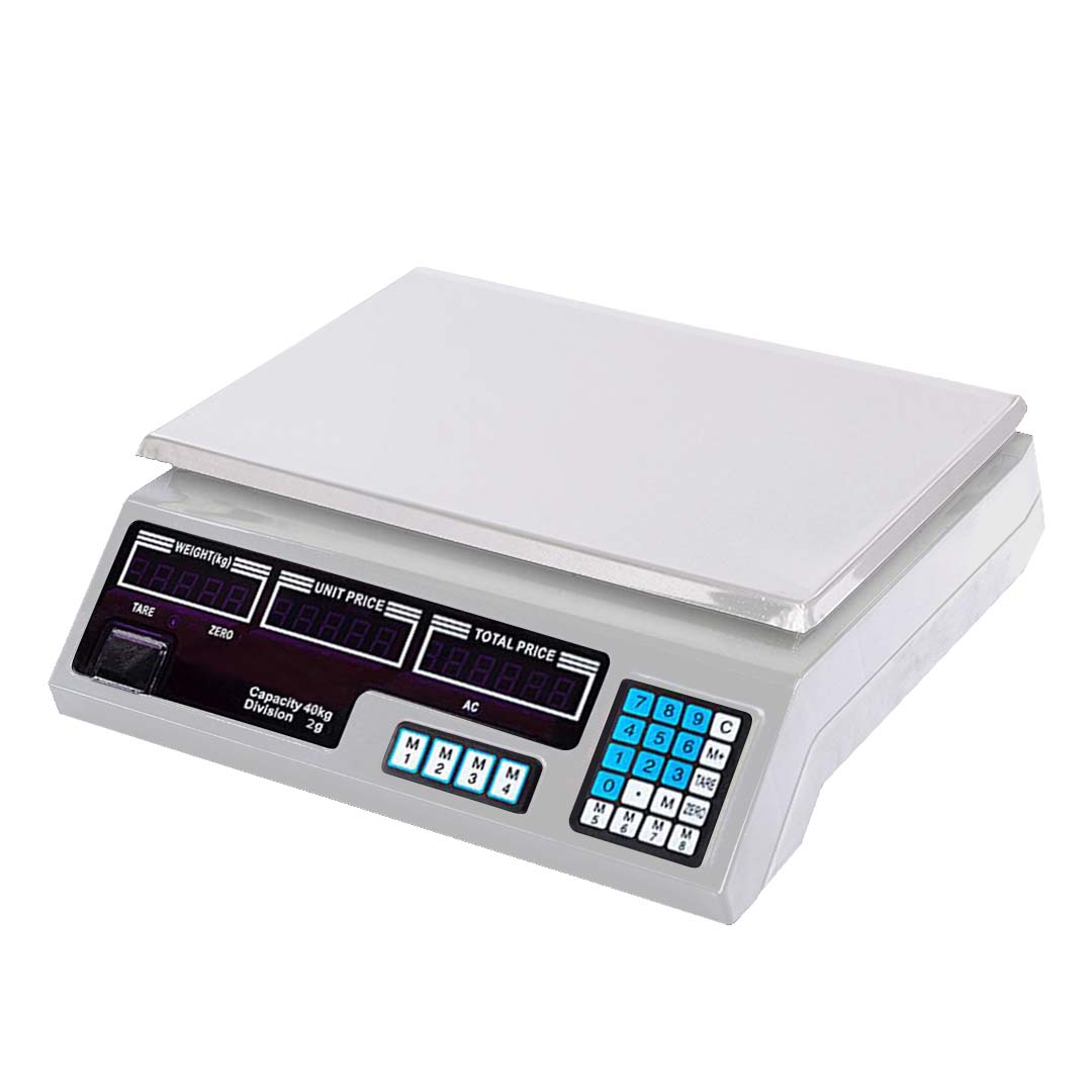 SOGA 40kg Digital Commercial Kitchen Scales Shop Electronic Weight Scale Food White