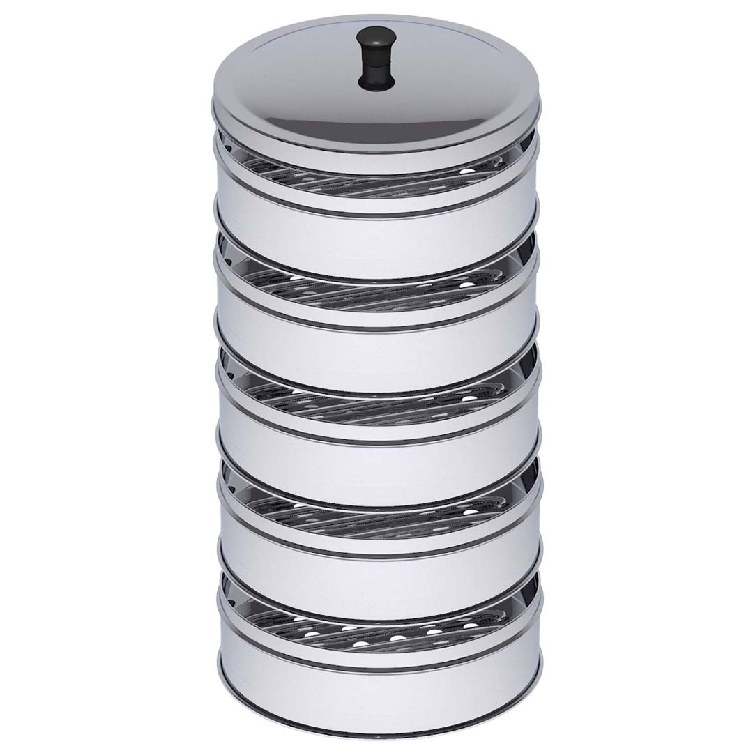 SOGA 5 Tier 25cm Stainless Steel Steamers With Lid Work inside of Basket Pot Steamers