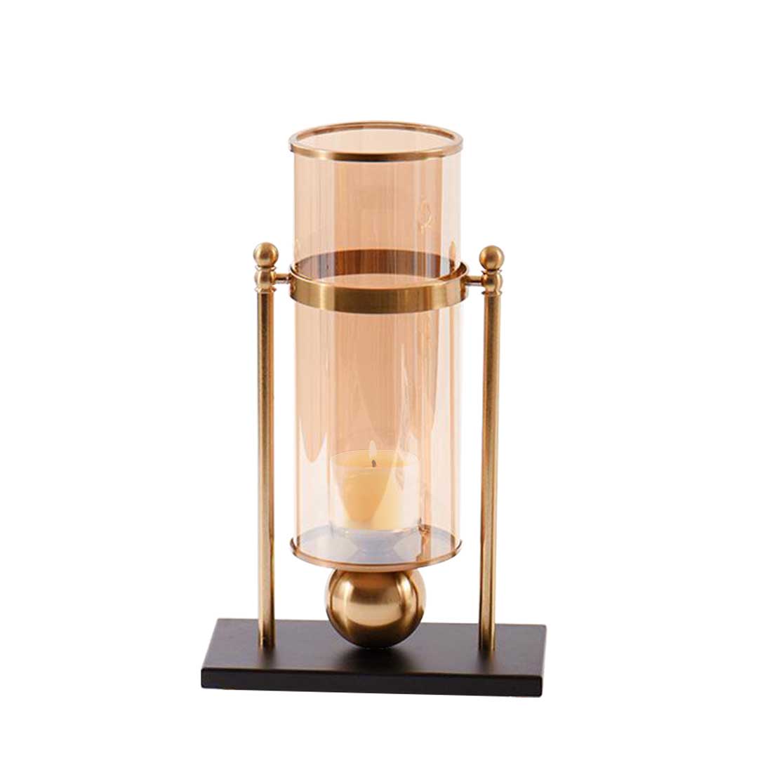 SOGA 32cm Modern Transparent Glass Flower Vase with Candle
