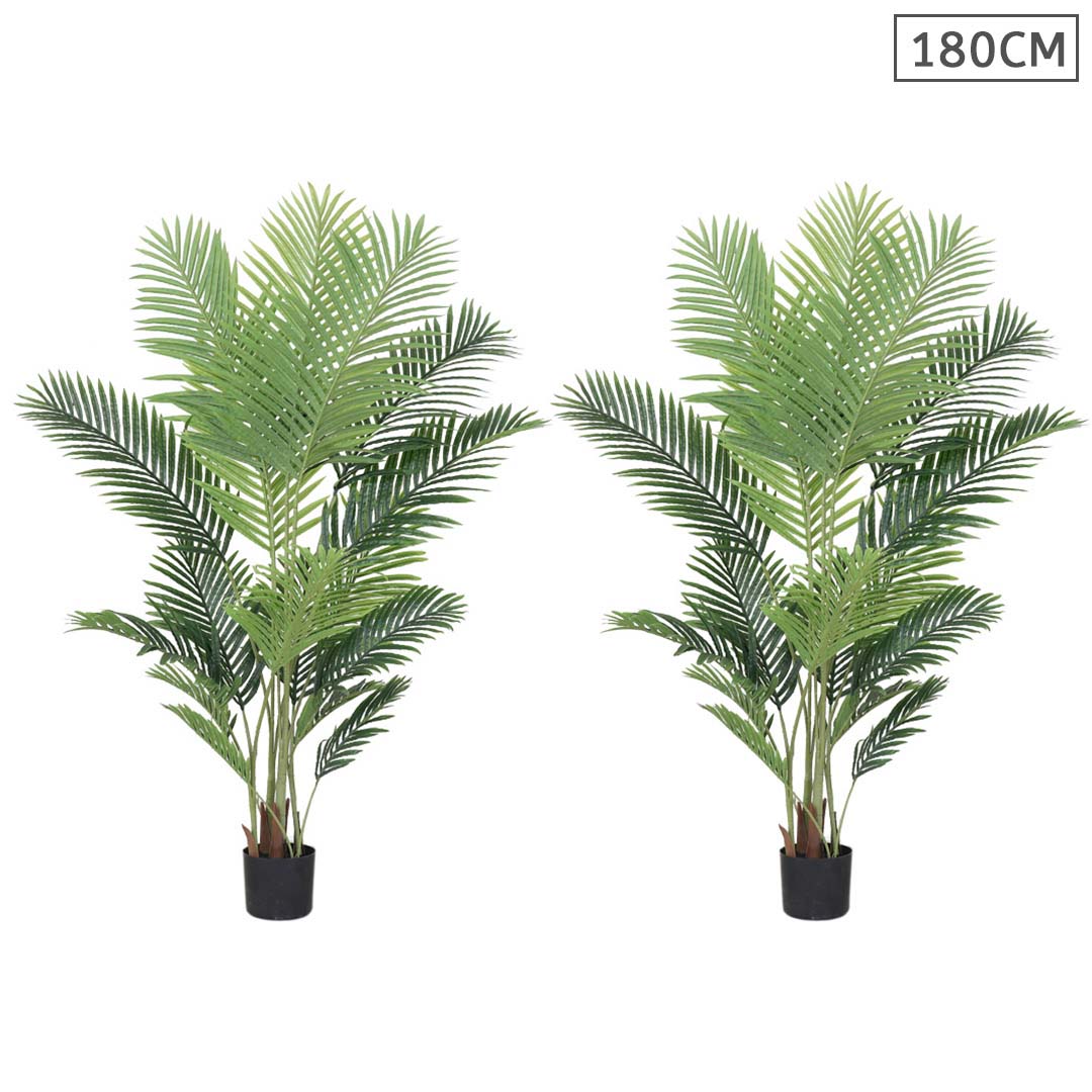 SOGA 2X 180cm Artificial Swallowtail Sunflower Fake Decoration Tree Flower Pot Plant