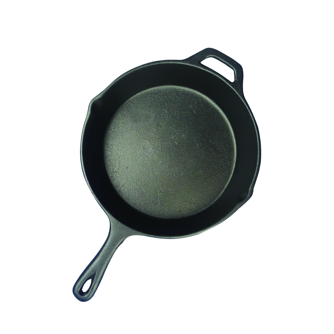 SOGA 26cm Round Cast Iron Frying Pan Skillet Steak Sizzle Platter with Helper Handle