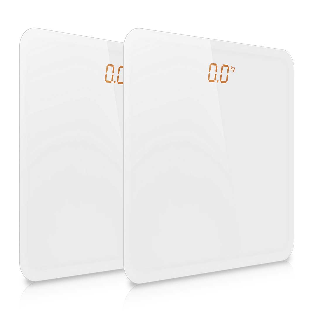 SOGA 2X 180kg Digital Fitness Weight Bathroom Gym Body Glass LCD Electronic Scales White