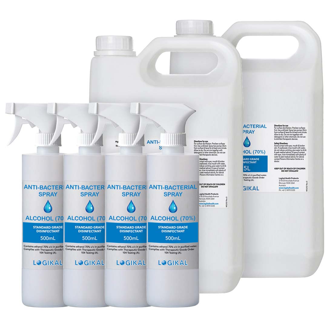 2X 5L and 4X 500ML Standard Grade Disinfectant Anti-Bacterial Alcohol Spray Bottle Refill Kit 1 2X 5L and 4X 500ML Standard Grade Disinfectant Anti-Bacterial Alcohol Spray Bottle Refill Kit