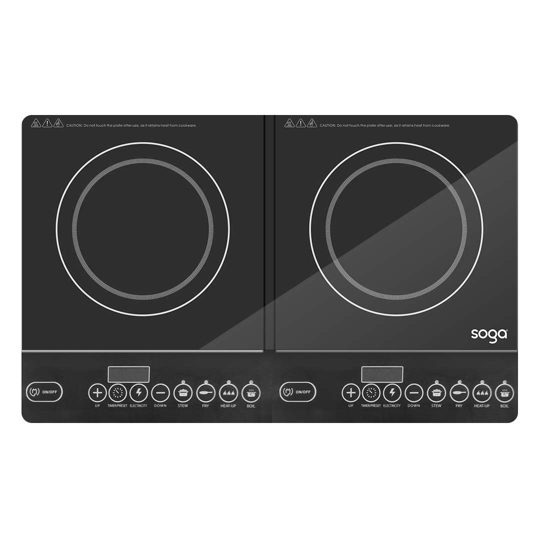 SOGA Cooktop Portable Induction LED Electric Double Duo Hot Plate Burners Cooktop Stove