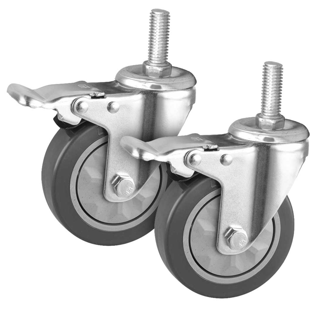 SOGA 2 x 4" Heavy Duty Polyurethane Swivel Castor Brake Wheels