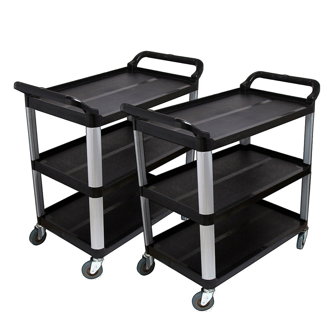 SOGA 2x 3 Tier 83.5x43x95cm Food Trolley Food Waste Cart Food Utility Mechanic Kitchen Small