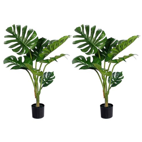 SOGA 2X 120cm Artificial Green Indoor Turtle Back Fake Decoration Tree Flower Pot Plant