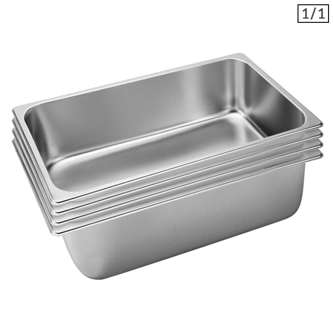 SOGA 4X Gastronorm GN Pan Full Size 1/1 GN Pan 20cm Deep Stainless Steel Tray