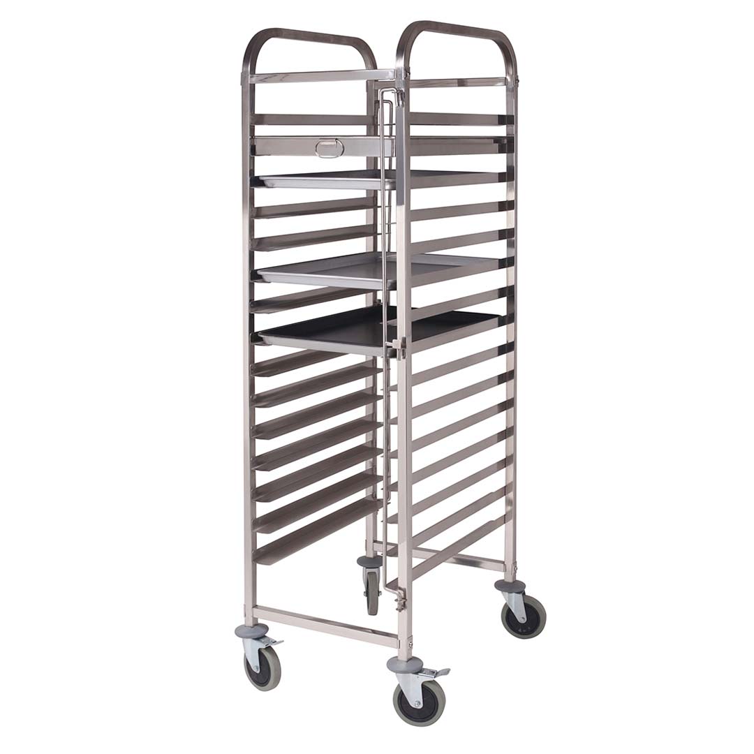 SOGA Gastronorm Trolley 16 Tier Stainless Steel Cake Bakery Trolley Suits 60*40cm Tray 1 SOGA Gastronorm Trolley 16 Tier Stainless Steel Cake Bakery Trolley Suits 60*40cm Tray