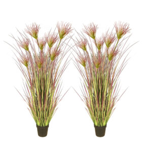 SOGA 2X 120cm Purple Artificial Indoor Potted Papyrus Plant Tree Fake Simulation Decorative