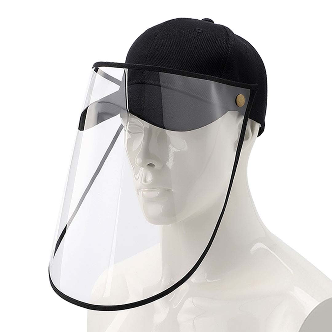 Outdoor Protection Hat Anti-Fog Pollution Dust Protective Cap Full Face HD Shield Cover Adult Black
