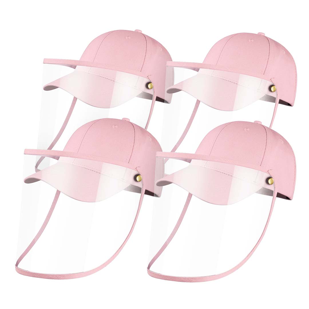 4X Outdoor Protection Hat Anti-Fog Pollution Dust Protective Cap Full Face HD Shield Cover Kids Pink