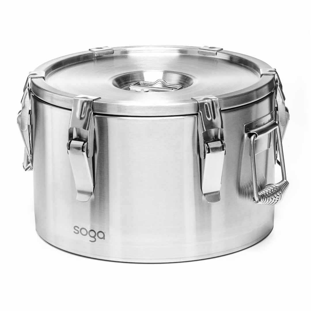 SOGA 15L 304 Stainless Steel Insulated Food Carrier Warmer Container