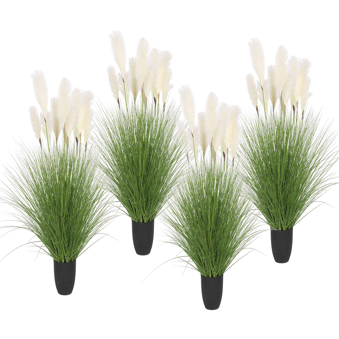SOGA 4X 110cm Artificial Indoor Potted Reed Bulrush Grass Tree Fake Plant Simulation Decorative 1 SOGA 4X 110cm Artificial Indoor Potted Reed Bulrush Grass Tree Fake Plant Simulation Decorative