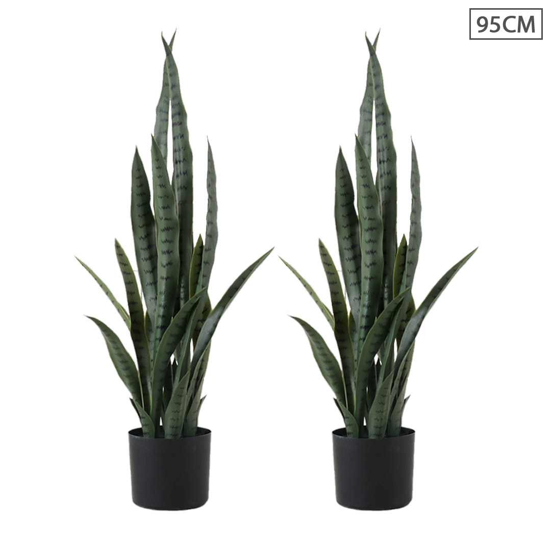 SOGA 2X 95cm Artificial Indoor Snake Sansevieria Plant Fake Decoration Tree Flower Pot 1 SOGA 2X 95cm Artificial Indoor Snake Sansevieria Plant Fake Decoration Tree Flower Pot