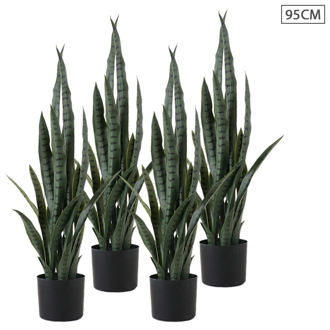 SOGA 4X 95cm Artificial Indoor Snake Sansevieria Plant Fake Decoration Tree Flower Pot 1 SOGA 4X 95cm Artificial Indoor Snake Sansevieria Plant Fake Decoration Tree Flower Pot