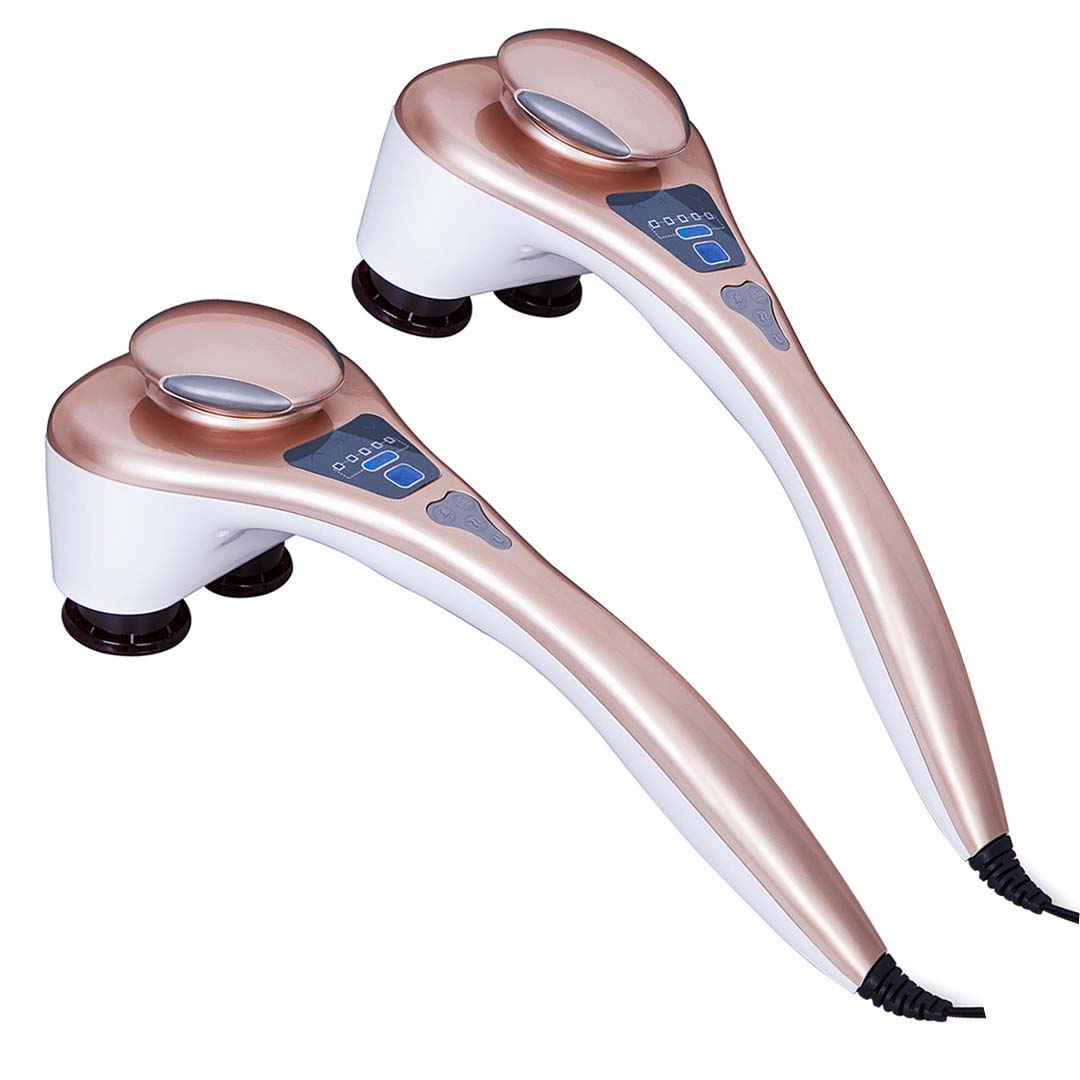 SOGA 2X Portable Handheld Massager Soothing Heat Stimulate Blood Flow Shoulder 4 Heads