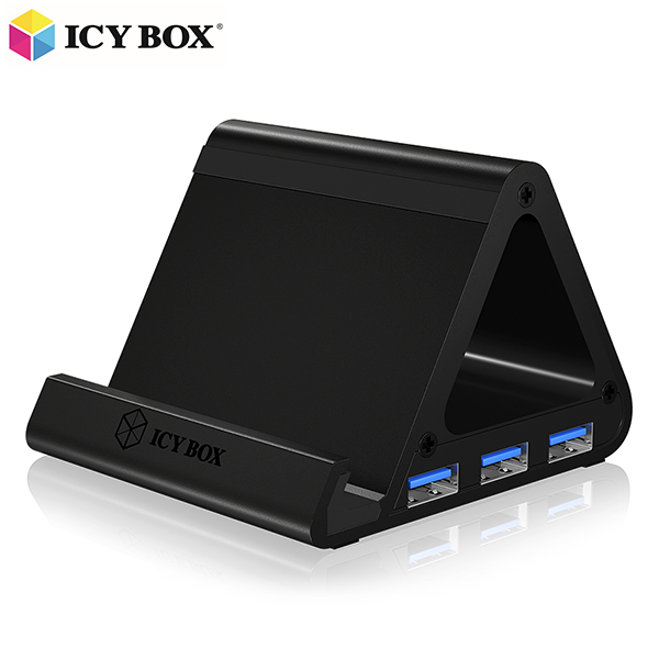 ICY BOX IB-AC6402 USB 3.0 Aluminium Hub and Stand for Tablets and Mobile Phones