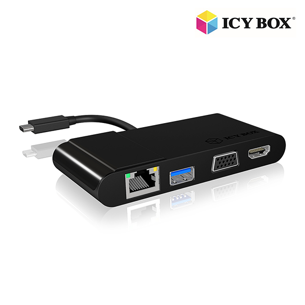 ICY BOX IB-DK403-C Multi-port Docking Station for Notebook and PC