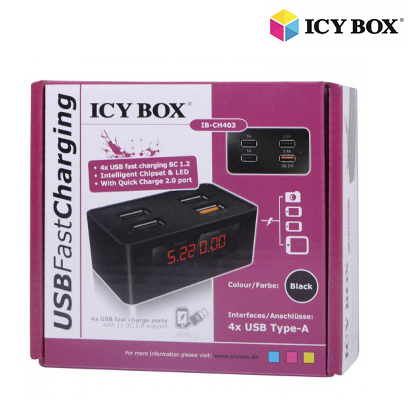 ICY BOX IB-CH403 4-Port USB Fast Charging Device