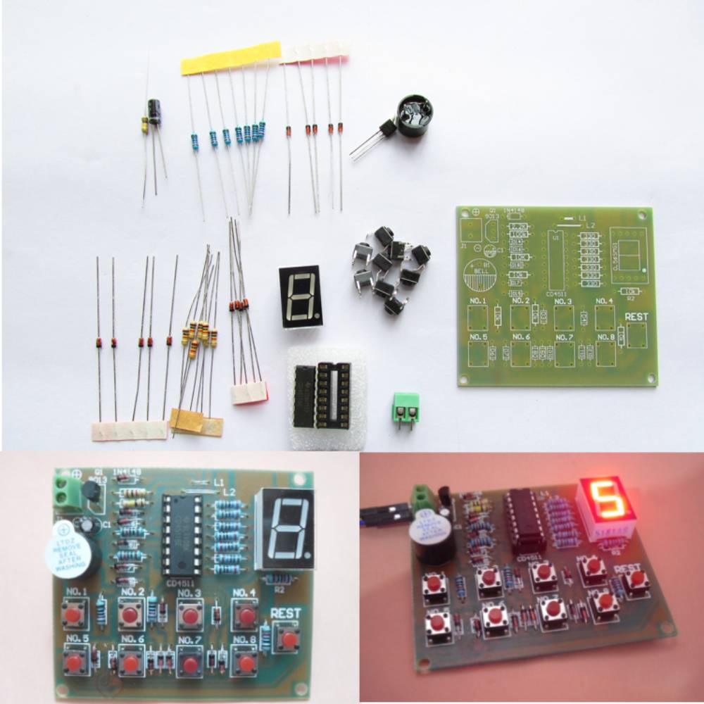 CD4511 8 Channel Digital Display Answerer DIY Kit Electronic Skill Competition Teaching and Training DIY Part