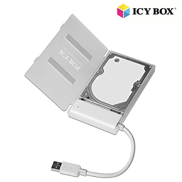 ICY BOX IB-AC603a-U3 USB3.0 Adapter Cable with Protective Case for 2.5" SATA HDD