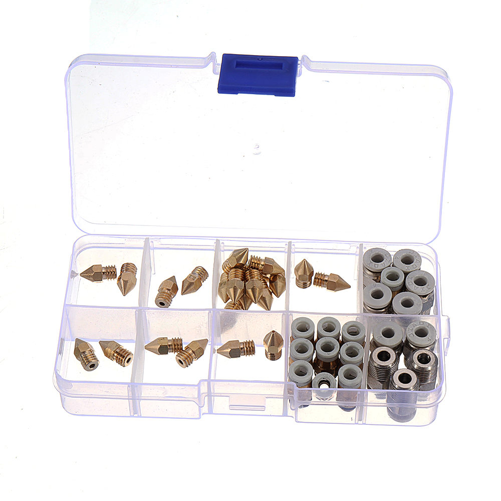42Pcs/Box 2Pcs 0.2&0.3&0.5&0.6&0.8&1.0mm Nozzle+10Pcs 0.4mm Nozzle+10*PC4-M6+10*PC4-M10 Brass Pneumatic Connector Kit for 3D Print 1 42Pcs/Box 2Pcs 0.2&0.3&0.5&0.6&0.8&1.0mm Nozzle+10Pcs 0.4mm Nozzle+10*PC4-M6+10*PC4-M10 Brass Pneumatic Connector Kit for 3D Printer 1.75mm Filament
