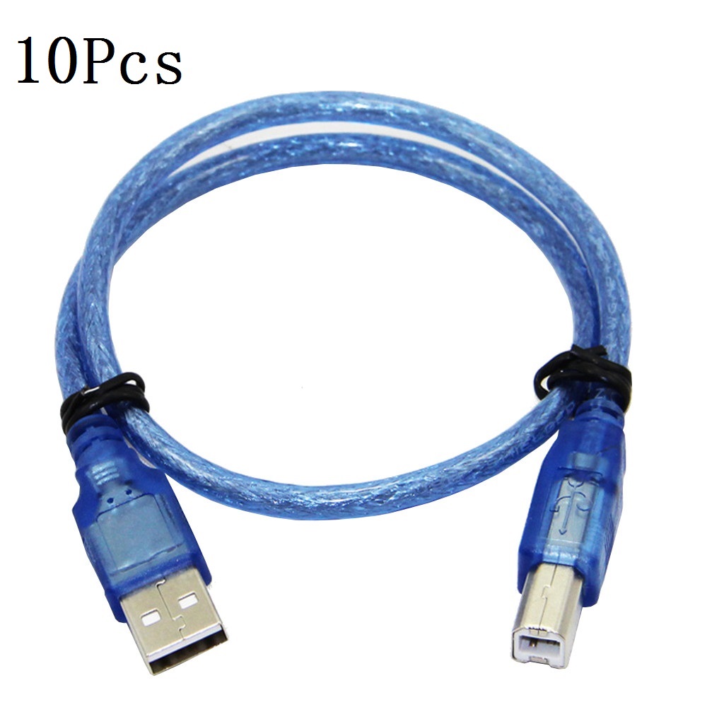 10Pcs 30CM Blue USB 2.0 Type A Male to Type B Male Power Data Transmission Cable For UNO R3 MEGA 2560 1 10Pcs 30CM Blue USB 2.0 Type A Male to Type B Male Power Data Transmission Cable For UNO R3 MEGA 2560