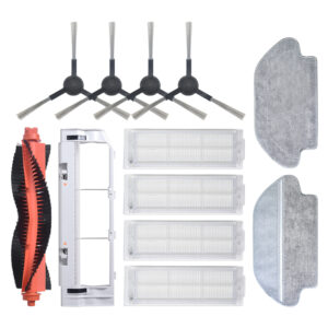 12pcs Replacements for Xiaomi Mijia STYTJ02YM MOP PRO Vacuum Cleaner Parts Accessories Main Brush*1 Main Brush Cover*1 Side Brushes*4 HEPA Filters*4 Wet Mop Clothes*1 Dry Mop Clothes*1 [Non-Original]