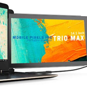 Mobile Pixels Trio Max Portable Monitor, 14'' Full HD IPS Dual Triple monitor for laptops, USB C/USB A powered portable display,Windows/OS/Android/Switch Compatible (One Monitor Only)