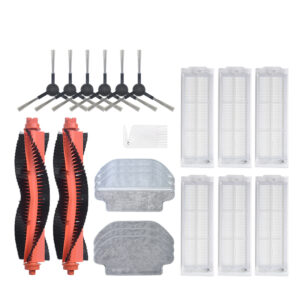 21pcs Replacements for XIAOMI MIJIA STYJ02YM Vacuum Cleaner Parts Accessories 6*Side Brushes 6*Filters 3*Wet Rag 3* Wet Dry Rag 2*Roll Brush 1*White Comb Non-original