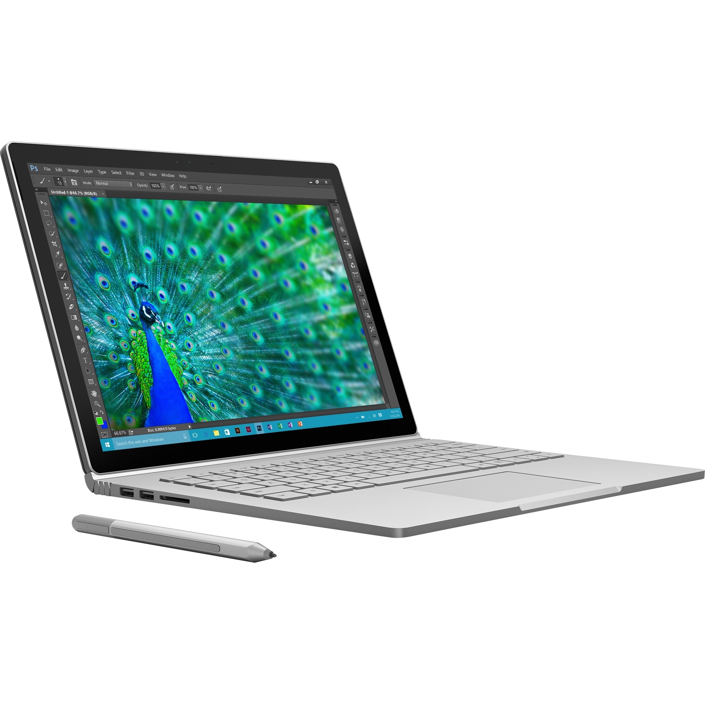 Microsoft Surface Book 13.5" Touchscreen 2-in-1 Laptop, Intel Core i7 i7-6600U, 16GB RAM, 512GB SSD, Windows 10 Pro, Silver