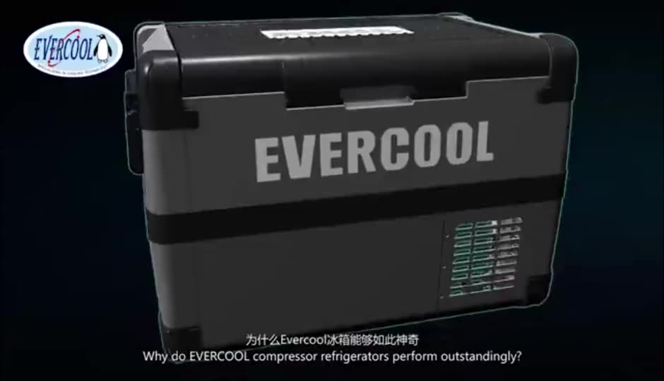 EVERCOOL 28L outing camping solar 4WD electronic refrigerator freezer car fridge