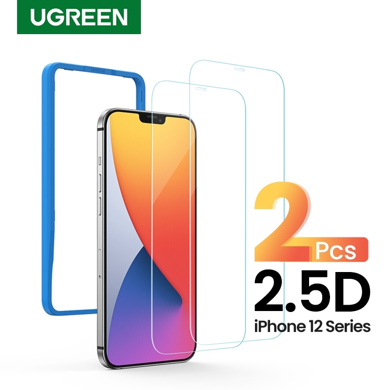 UGREEN 20338 2.5D Full Cover HD Screen Tempered Protective Film for iPhone 12/6.7" (Twin Pack)