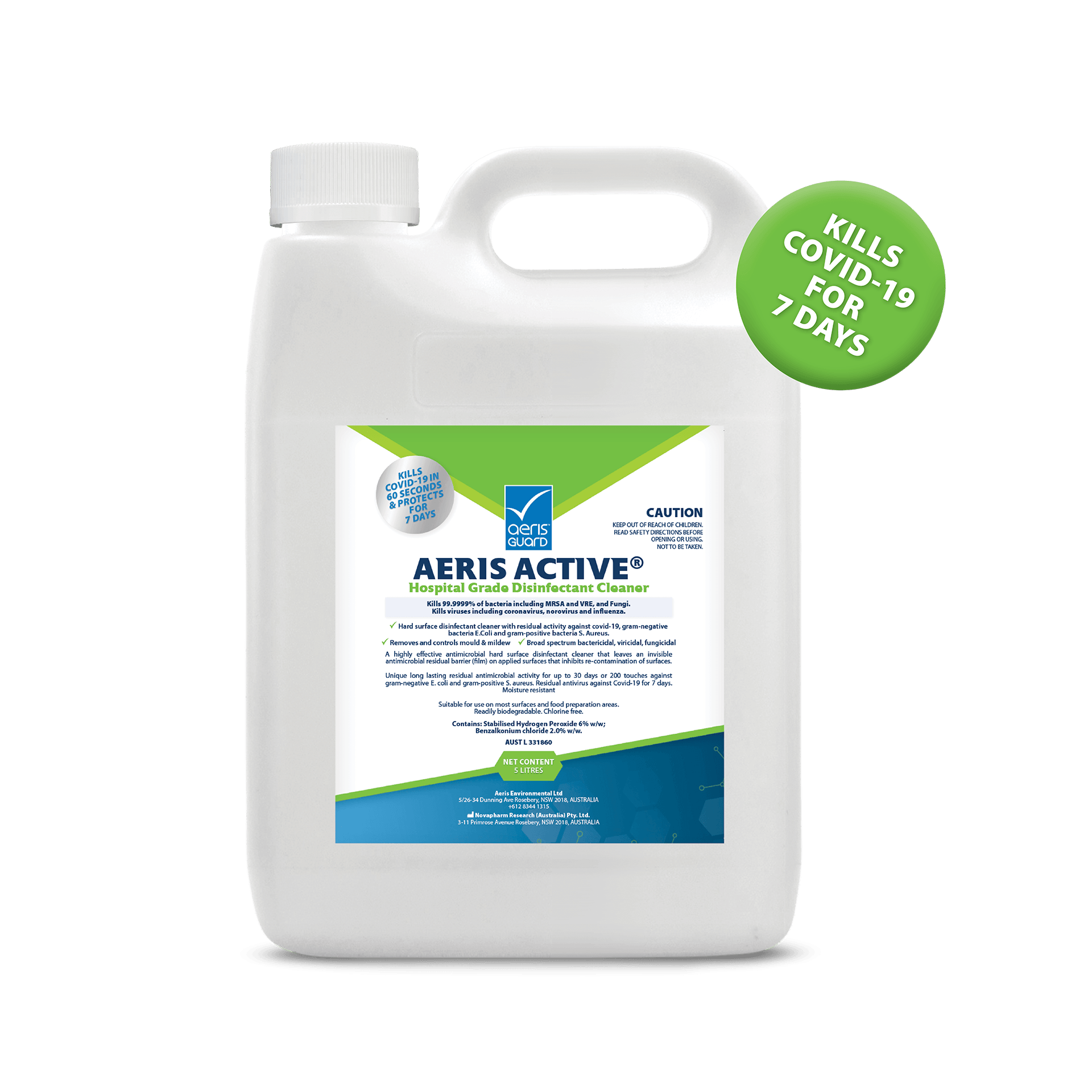 Aeris Active Broad-Spectrum Disinfectant Cleaner - 5 Litre