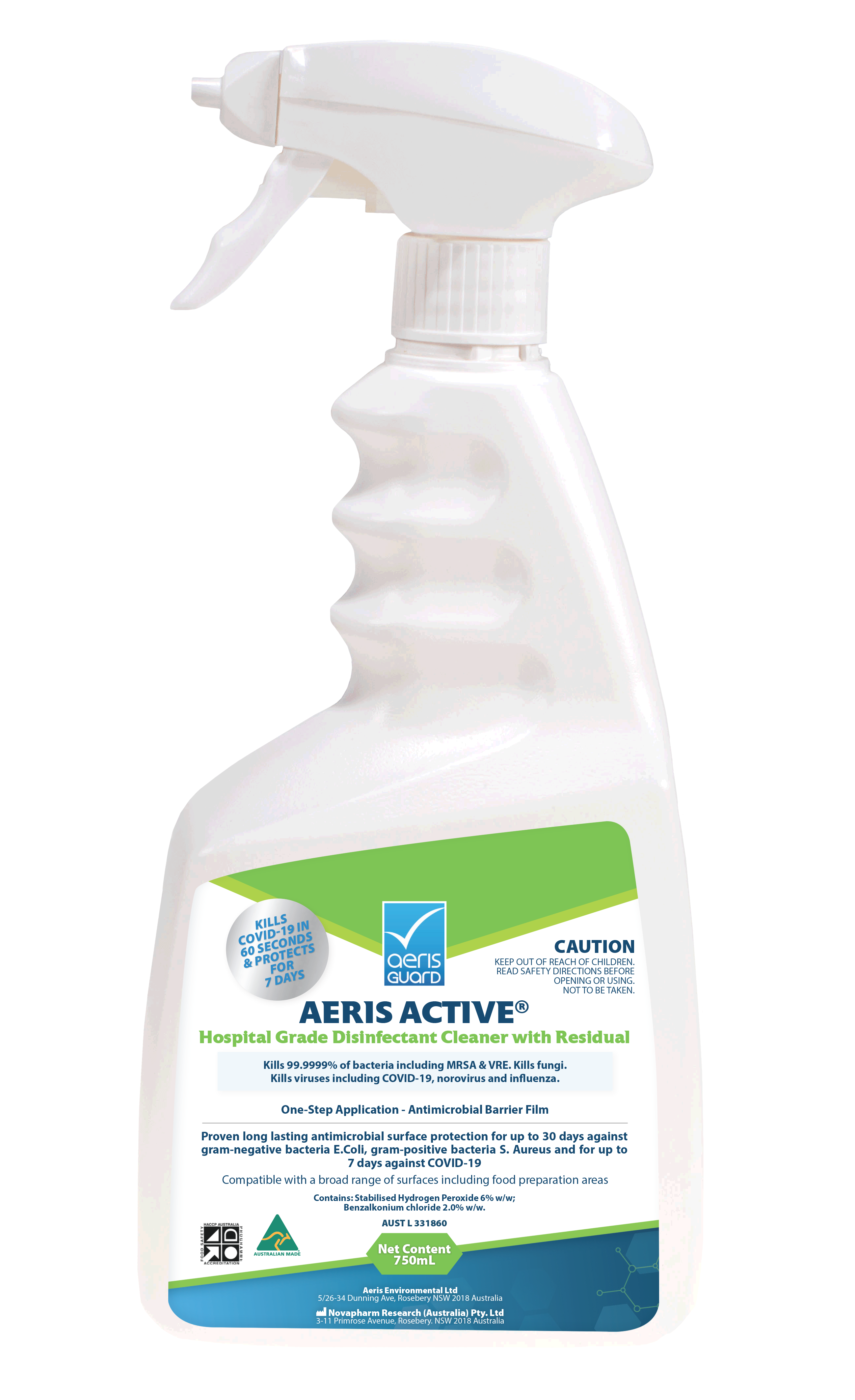 Aeris Active Broad-Spectrum Disinfectant Cleaner - 750ml