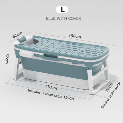 Xiaoshutong 138/117CM Portable Folding Adult Bathtub Surround Lock Temperature Anti-slip Isolation Layer with Enlarged Space Design Sauna for Bathroom
