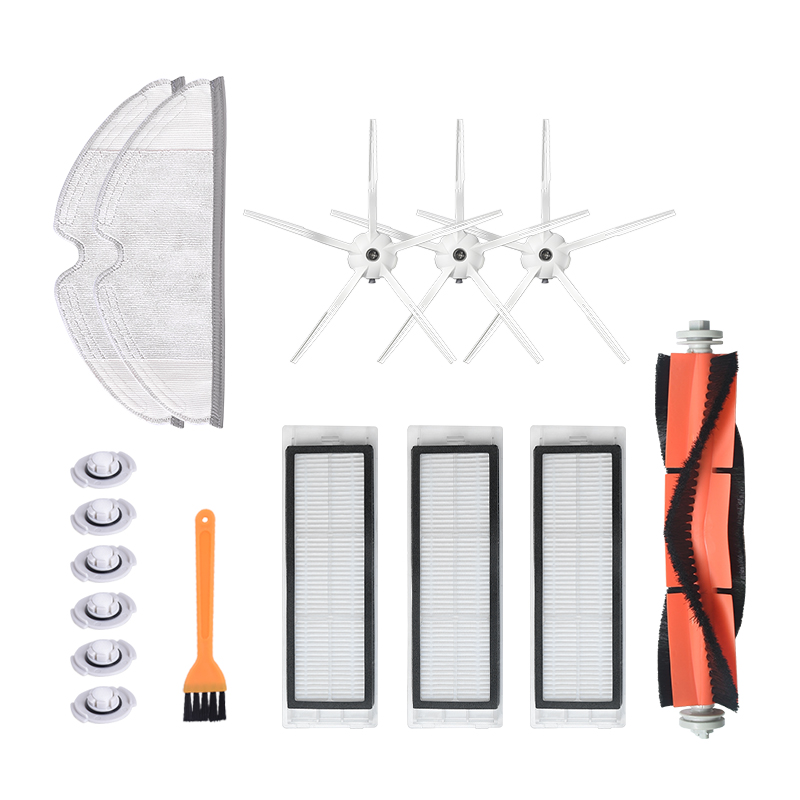 16pcs Replacements for XIAOMI Roborock S6 S5 E35 E2 Vacuum Cleaner Parts Accessories 3*5 Arms Side brushes 3*Filters 1*Roll Brush 1*Yellow Brush 6*Water Core 2*Rags Non-original