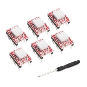 SIMAX3D® 6Pcs A4988 Stepper Motor Driver Board Red with Heatsink for 3D Printer