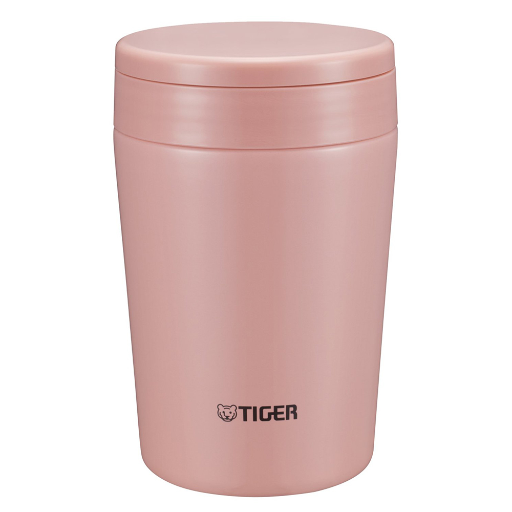 Tiger MCL-A038 PC Vacuum Insulated Thermal Soup Cup, Stainless Steel, Wide Mouth, 12 oz/0.38L, Cream Pink