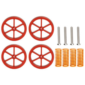 SIMAX3D® 4Pcs Upgraded Metal Red Hand Screwed Leveling Nut + 4pcs Spring&Screws for Creality 3D Ender-3 Series 3D Printer