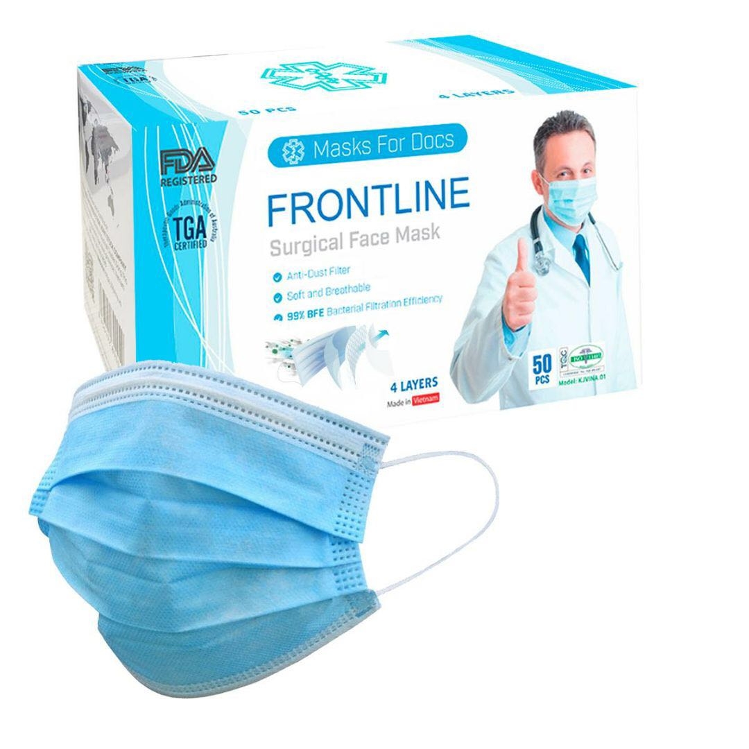 Frontline Surgical Disposal Face Mask 4-Layer (50 pcs)
