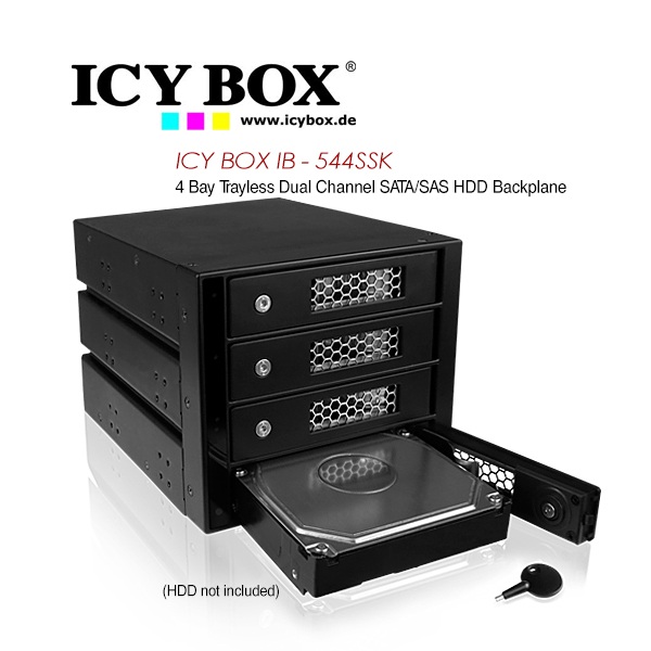 ICY BOX (IB - 544SSK) 4 Bay Trayless Dual Channel SATA/SAS HDD Backplane