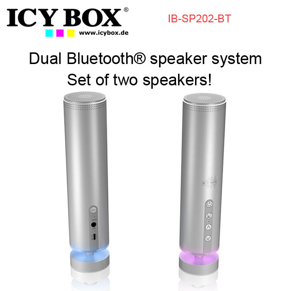 ICYBOX IB-SP202-BT Dual Bluetooth® speaker system - Set of two speakers!	