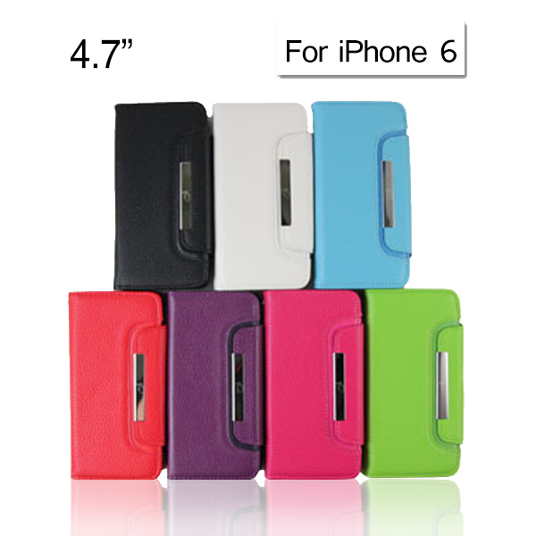 Side Open Pull Off Leather Hard Case with Photo ID & Hand String for 4.7 Inch Apple iPhone 6