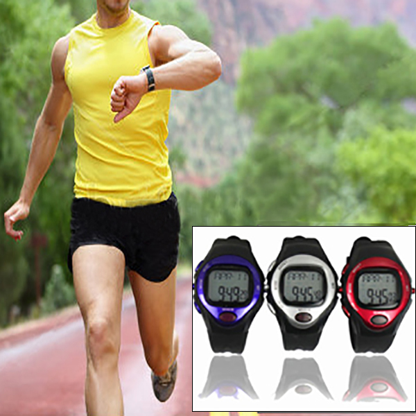 Exercise Pulse Heart Rate Monitor Calorie Counter Sports Watch Red