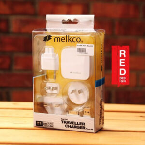 Melkco Traveler Charger (universal power adapters for UK / AU / US / EU) with 2 USB Output Ports